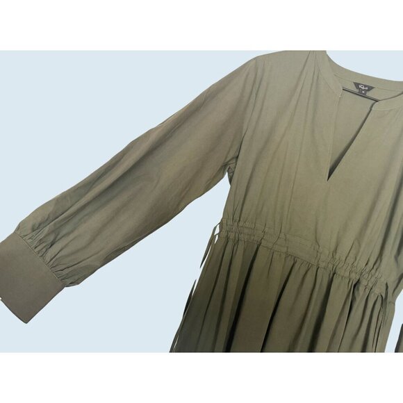 RAILS Maple Tiered Drawstring Mid Dress Green Size Medium - Picture 4 of 7